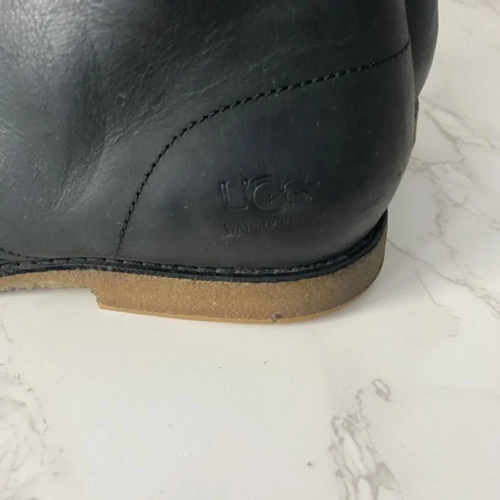 UGG Men's Leighton‎ Ankle Chukka Boots Sz 10 Black Lace Up SEE NOTES